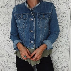 SOLD NWT Pilcro Flounced Denim Jacket